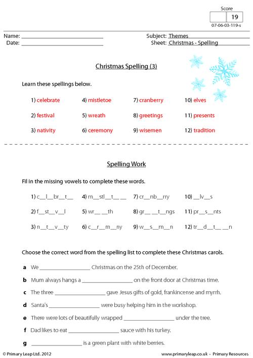 Christmas - Spelling (3)
