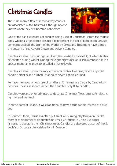 Fact Sheet - The History of Christmas Candles