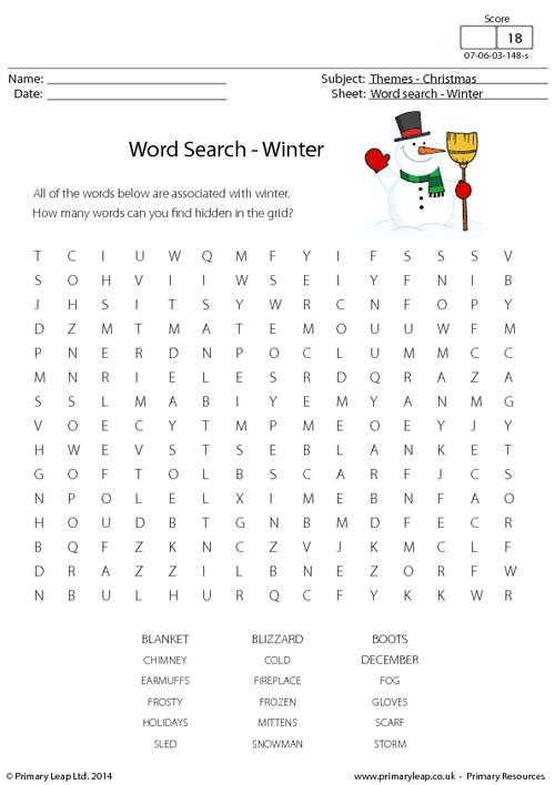 Word Search - Winter