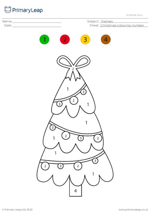 Colour by number - Christmas tree