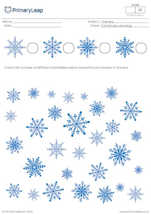 Christmas counting - How many snowflakes?