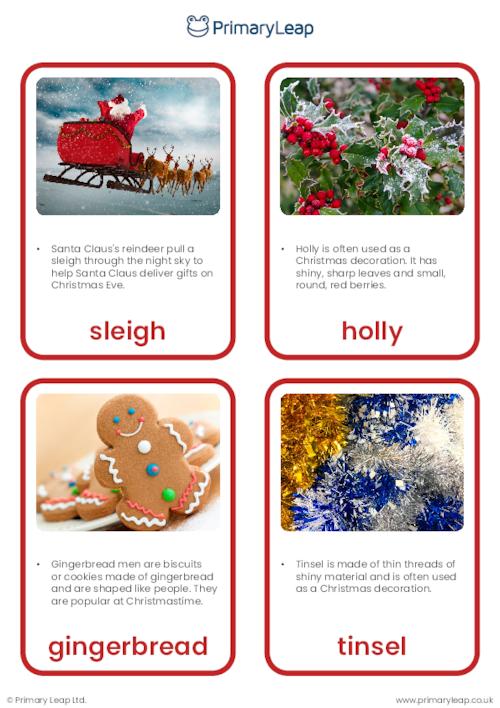 Christmas-themed flashcards set 3
