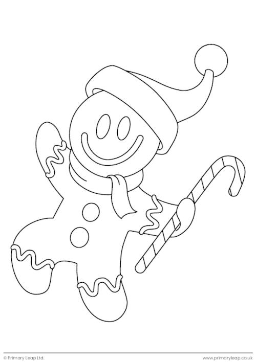 Christmas colouring page - Gingerbread man