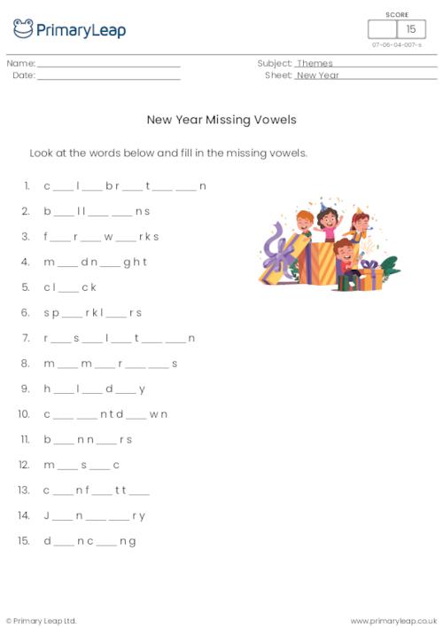 New Year - Missing Vowels