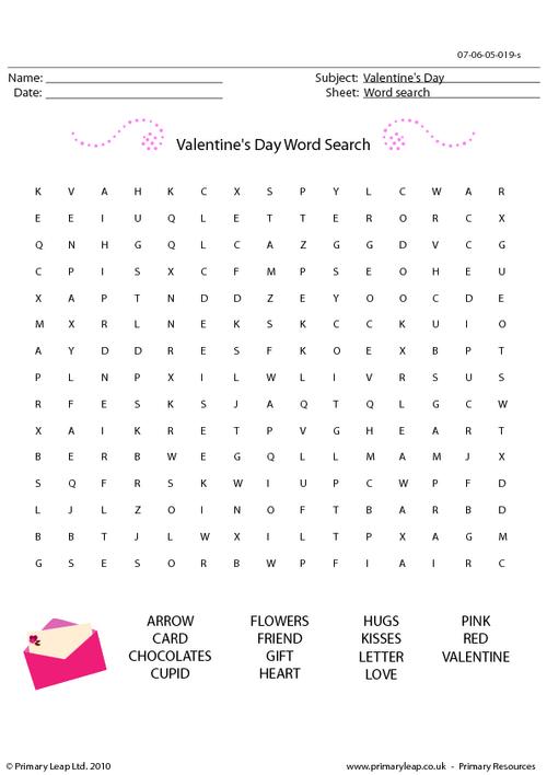 Valentine's Day - Word search