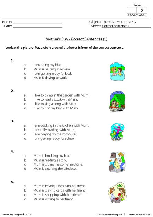 Mother's Day - Correct sentences 5