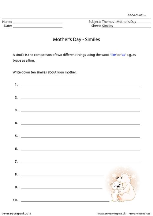 Mother's Day - Similes