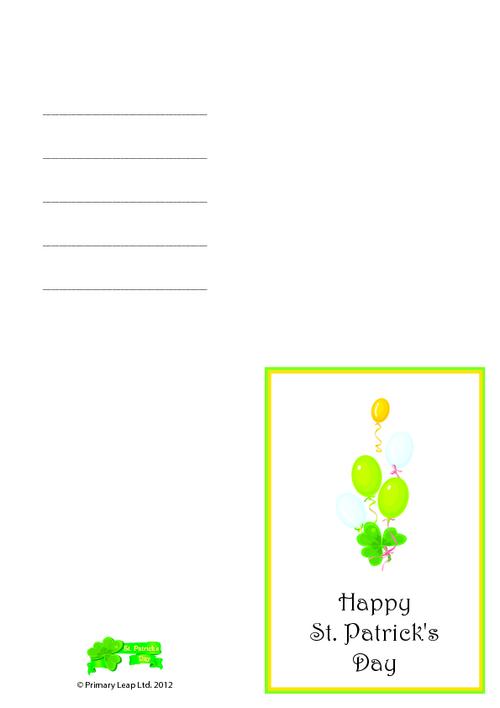 Greeting Card - Shamrock with balloons