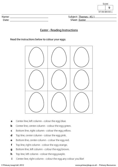 Easter - Reading instructions