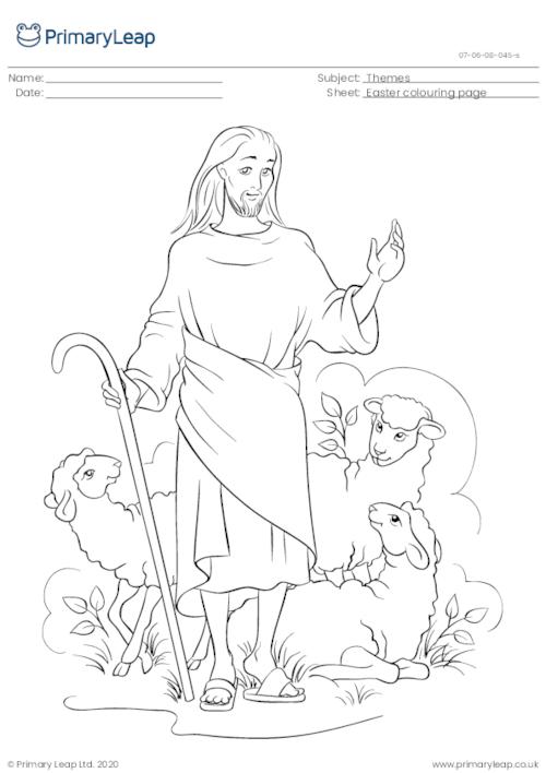 Colouring Page - Jesus is a good shepherd