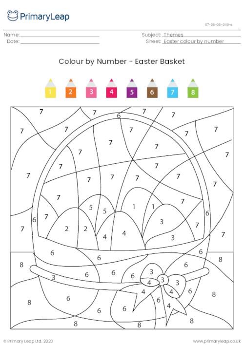 Colour By Number - Easter Basket