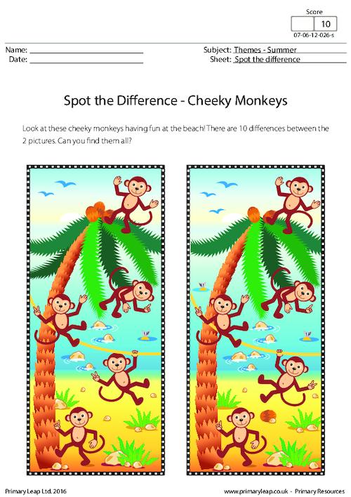 Spot the Difference - Cheeky Monkeys
