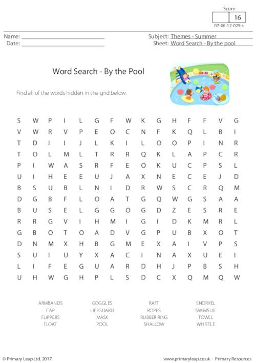 Word Search - By The Pool