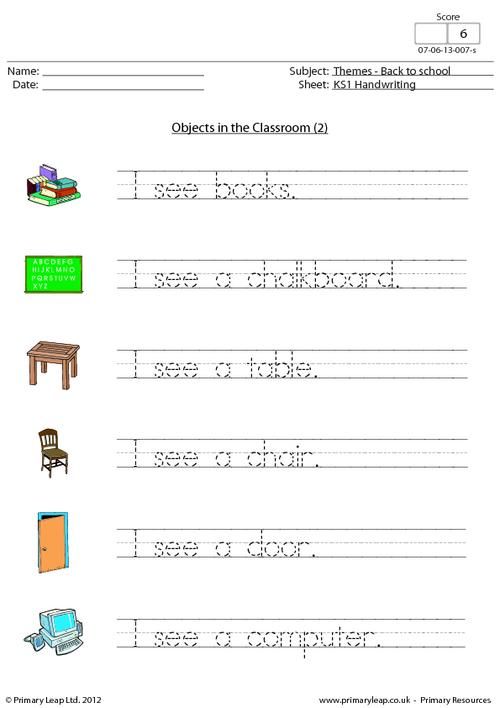 Handwriting - Objects in the classroom (2)