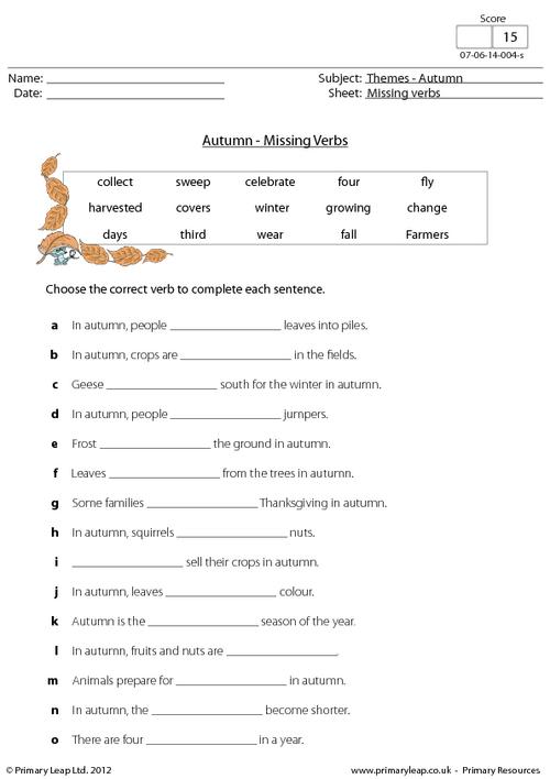 Autumn - Missing verbs