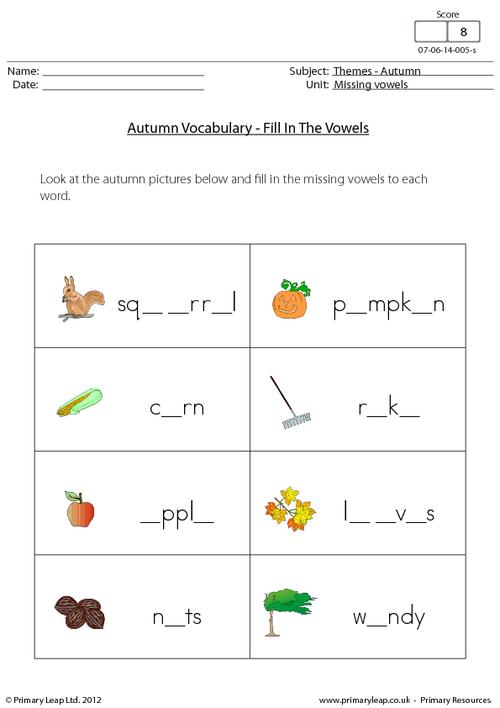 Autumn - Missing vowels