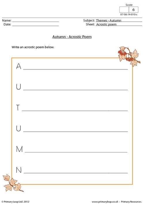 Autumn - Acrostic poem