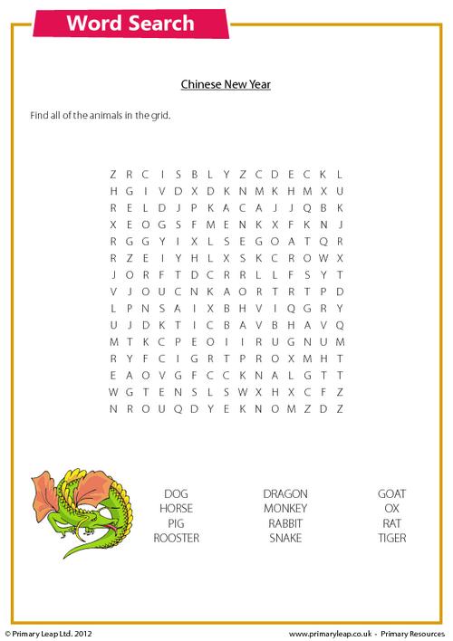 Word search - Chinese New Year