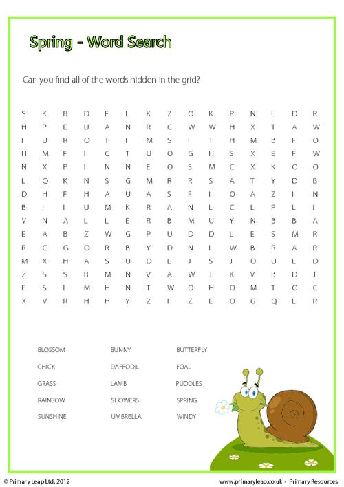 Spring - Word Search