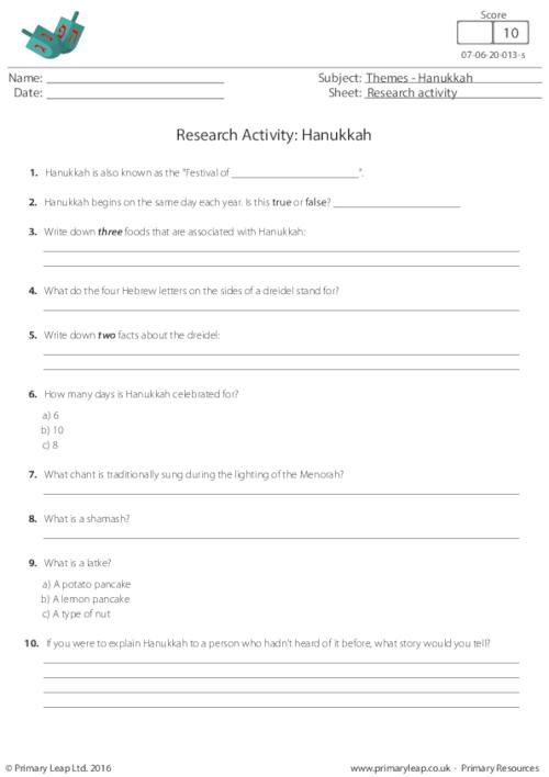 Research Activity - Hanukkah