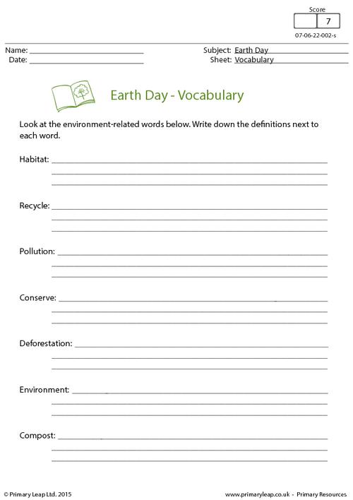 Earth Day - Vocabulary