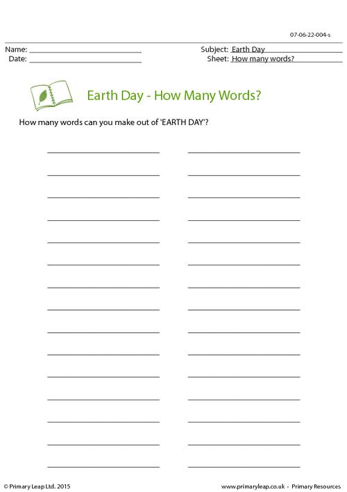 Earth Day - How many words?