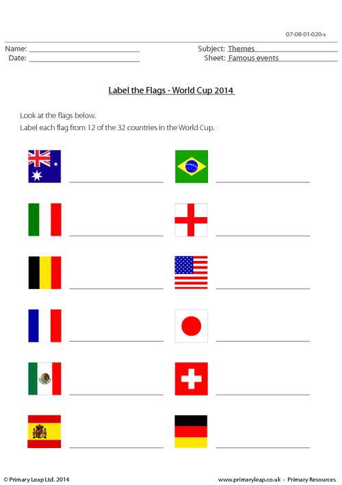Label the Flags - World Cup 2014