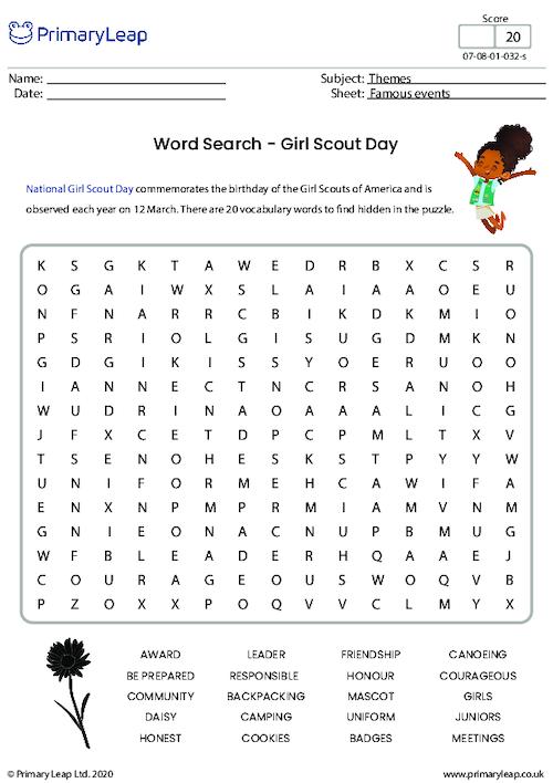 Word Search - Girl Scout Day