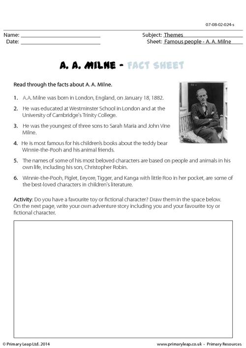 Fact Sheet - A. A. Milne