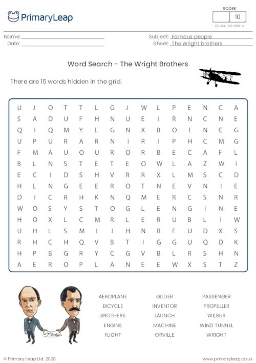Word Search - The Wright Brothers