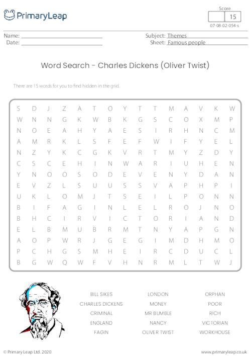 Word Search - Charles Dickens (Oliver Twist)