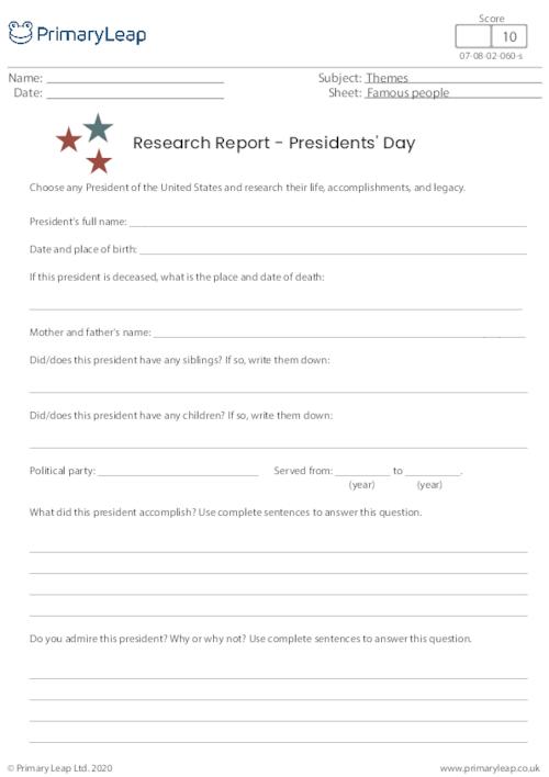Research Report - Presidents' Day