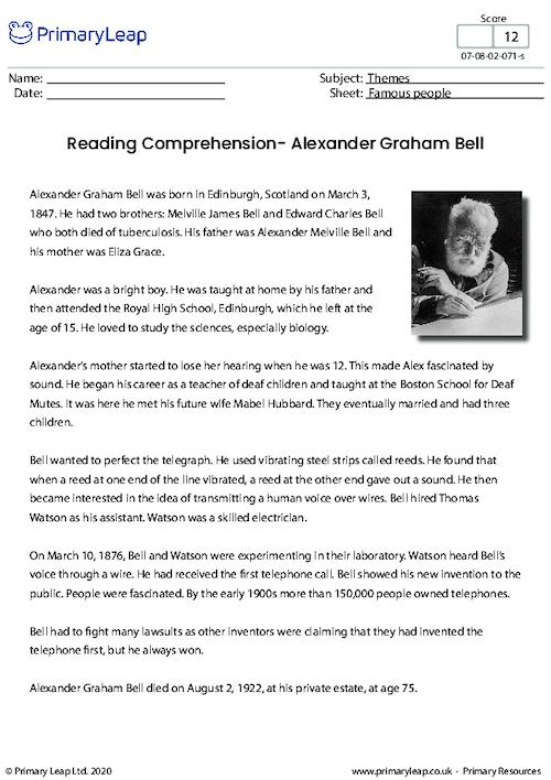 Reading Comprehension - Alexander Graham Bell