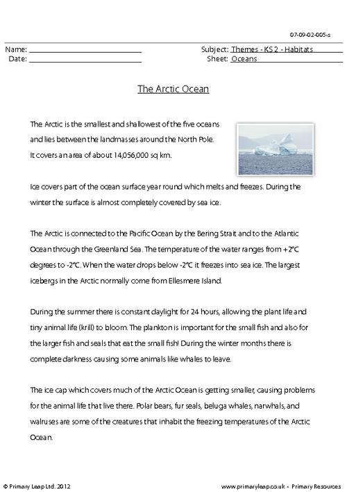 Reading Comprehension - The Arctic Ocean