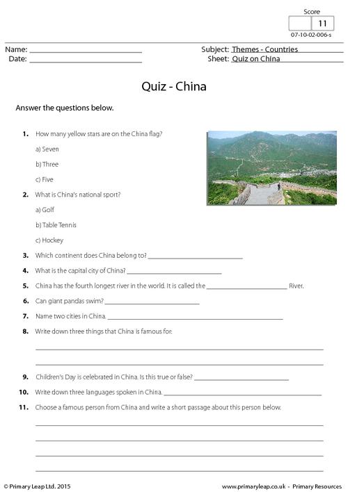 Quiz on China