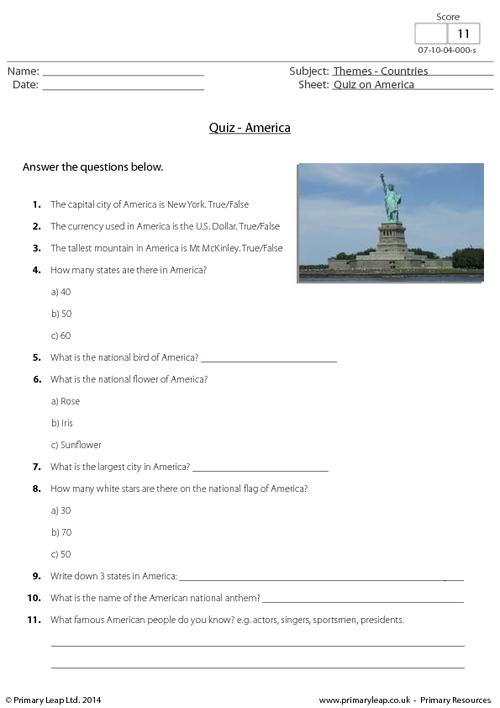Quiz on America