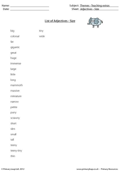 list-of-adjectives-size