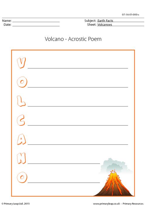 Acrostic Poem - Volcano