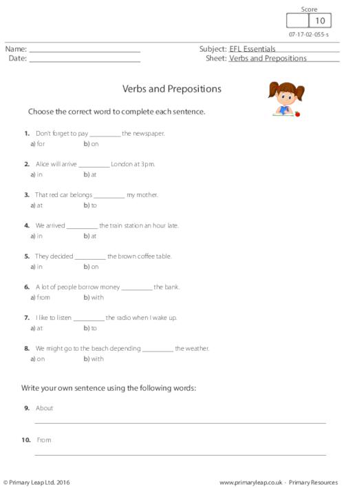 Verbs and Prepositions