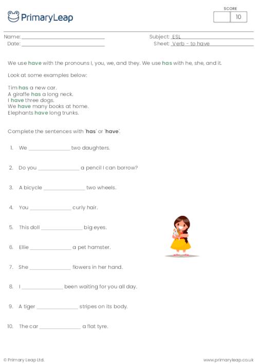 ESL worksheet - Using has and have