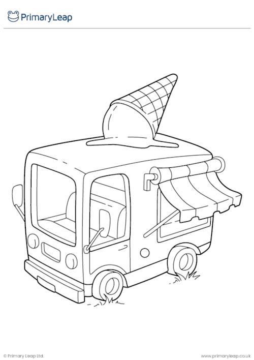 Ice cream van colouring page