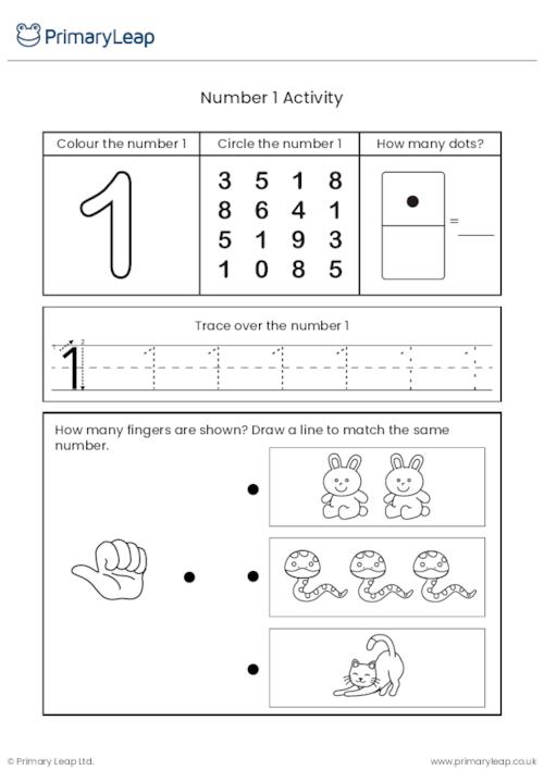 Number 1 Activity Sheet