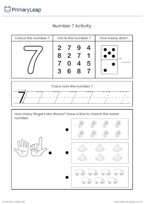 Number 7 Activity Sheet