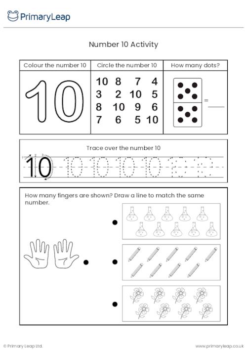 Number 10 Activity Sheet