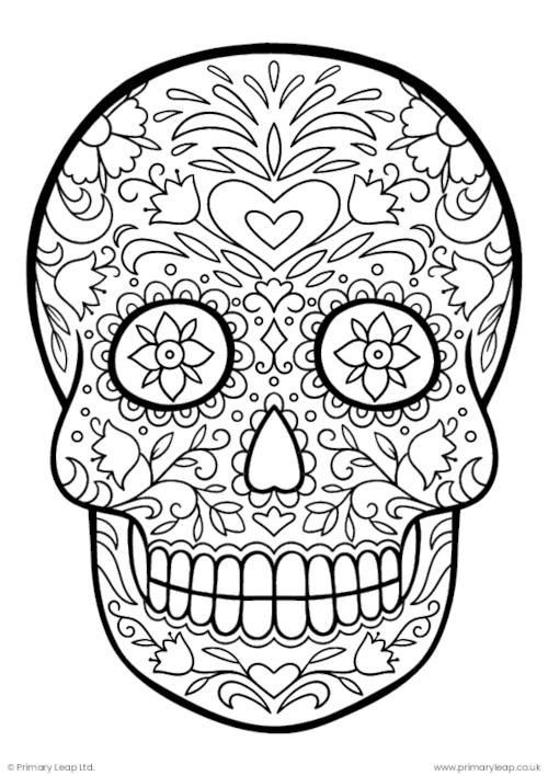 Mindfulness Colouring Page - Sugar Skull