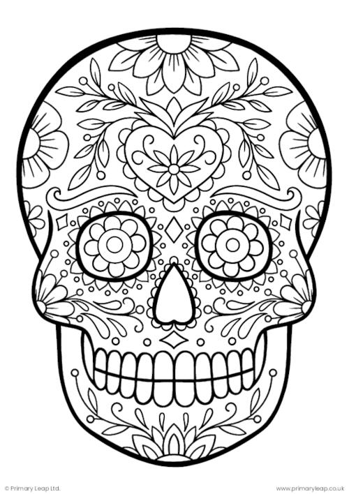Day of the Dead - Sugar Skull Colouring Page