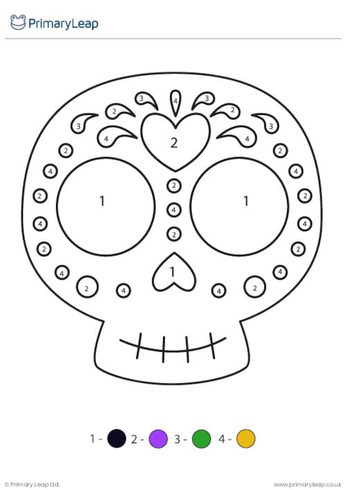 Day of the Dead Skull - Colour by Number