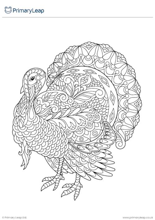 Thanksgiving Turkey Colouring Page
