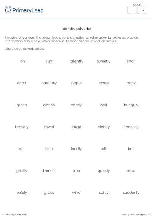 Identify adverbs