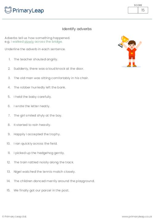 Identify adverbs in a sentence